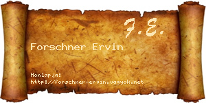 Forschner Ervin névjegykártya